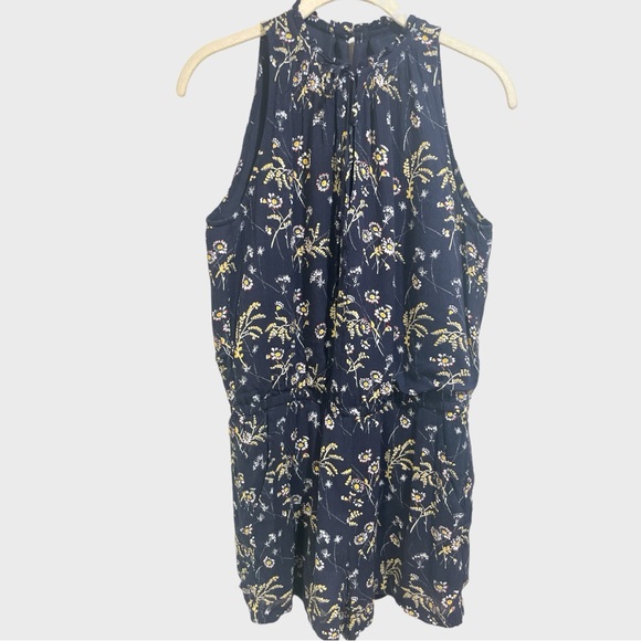 Ann Taylor Loft Navy Floral Casual Romper Size Small - Picture 5 of 13